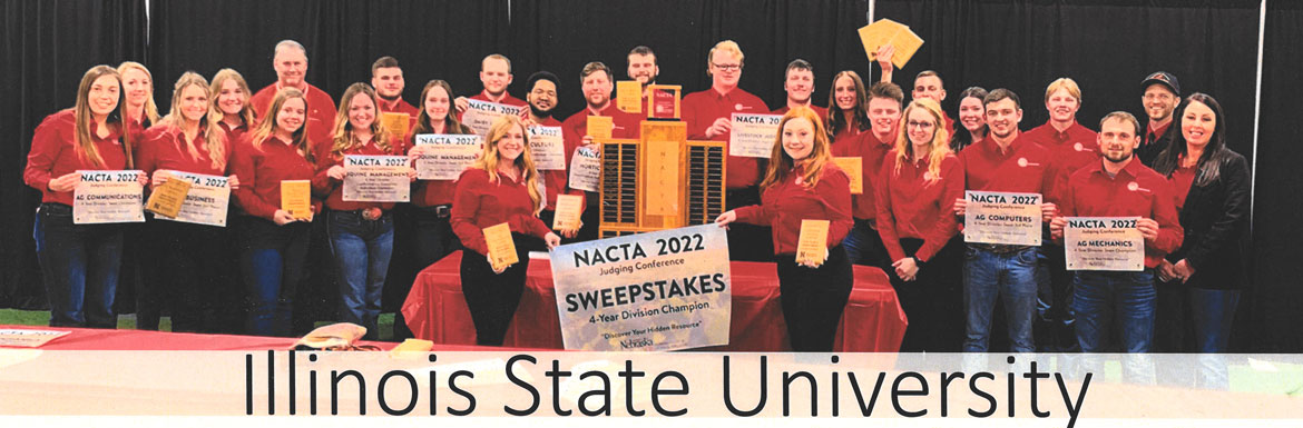 Group of NACTA winners from Illinois State University in the conference from 2022
